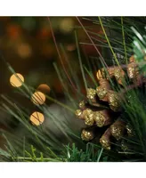 Northlight Unlit Artificial Mixed Pine with Pine Cones and Gold Tone Glitter Christmas Wreath