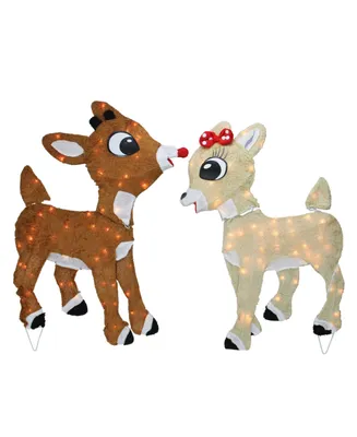 Northlight Pre-Lit Rudolph Reindeer and Clarice Christmas Outdoor Decor