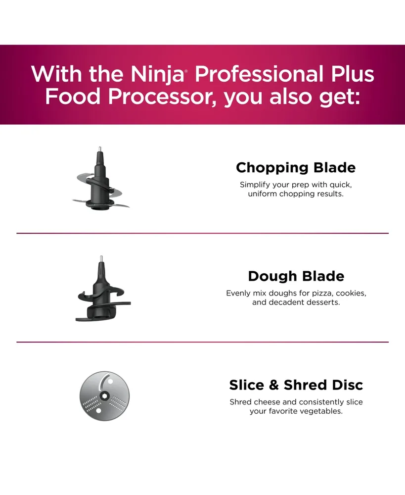 Ninja BN601 Professional Advanced Food Processor, 1000 Watts, 9-Cups, Auto-iQ Preset Programs