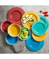 Studio California Mauna 12 Piece Crackle Decal Melamine Dinnerware Set