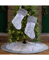 Glitzhome Tree Skirt & Stockings, Set of 3