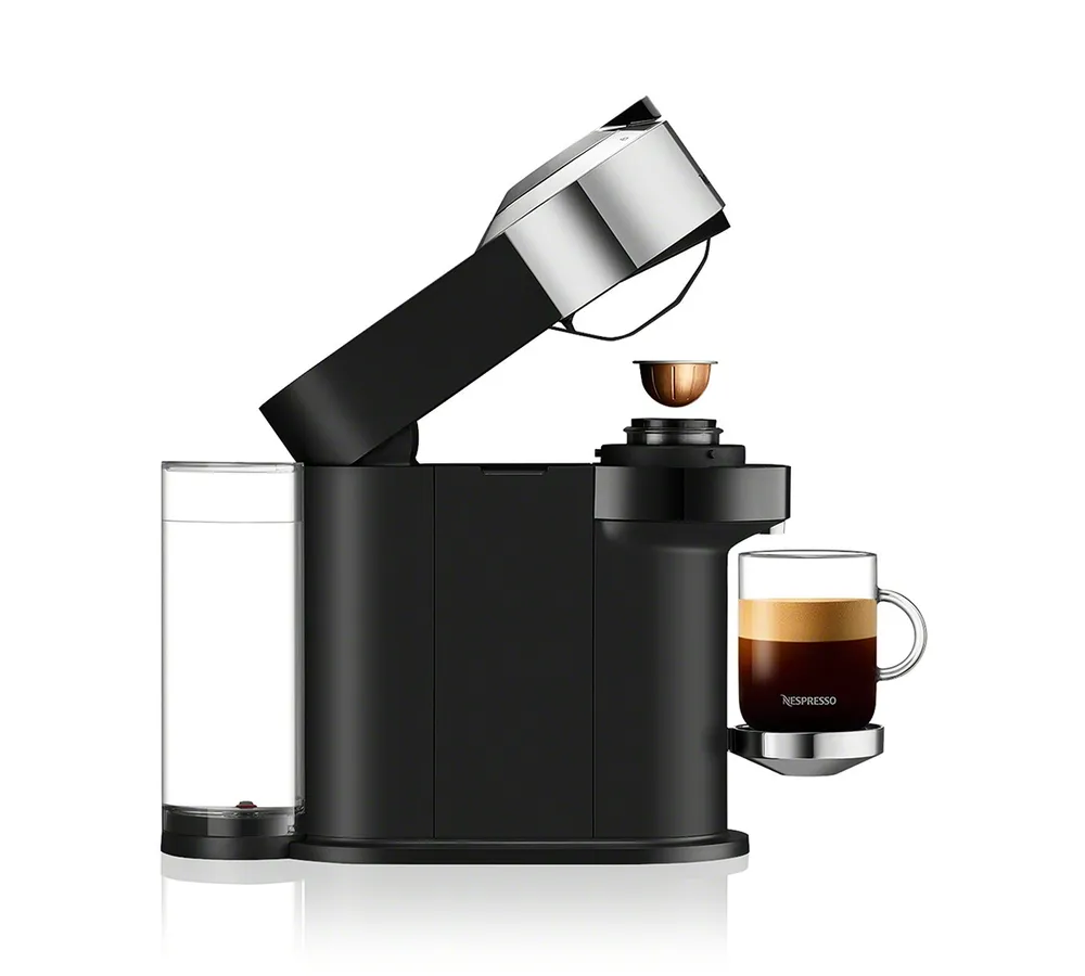 Nespresso Vertuo Next Deluxe Coffee and Espresso Machine by De'Longhi in Chrome