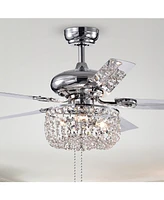 Home Accessories Silver 49.2" 2-Light Indoor Hand Pull Chain Ceiling Fan with Light Kit