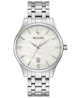 Bulova Women's Classic Diamond-Accent Stainless Steel Bracelet Watch 36mm