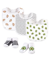 Hudson Baby Infant Cotton Bib and Sock Set 5pk, Avocado Taco, One Size