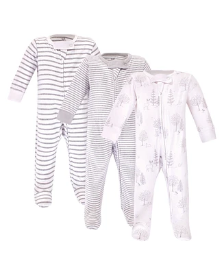 Touched by Nature Baby Boys Organic Cotton Zipper Sleep and Play 3pk