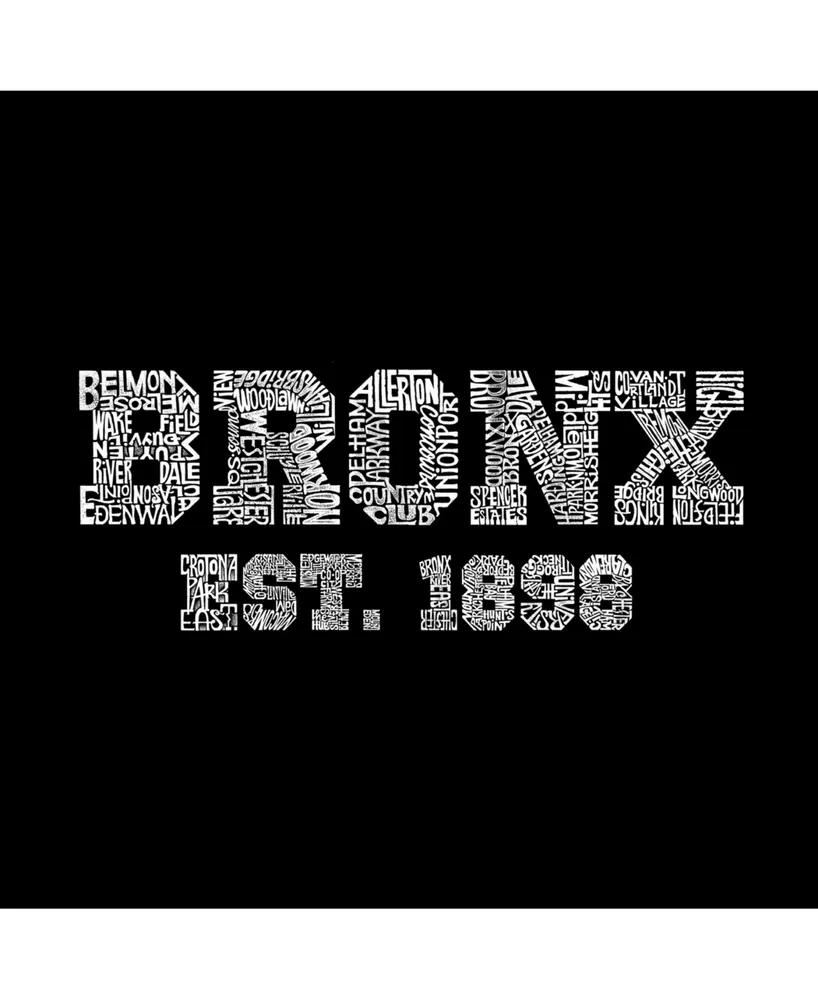 La Pop Art Men's Word Popular Neighborhoods Bronx, New York Crewneck Sweatshirt