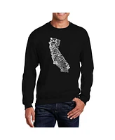 La Pop Art Men's Word California State Crewneck Sweatshirt