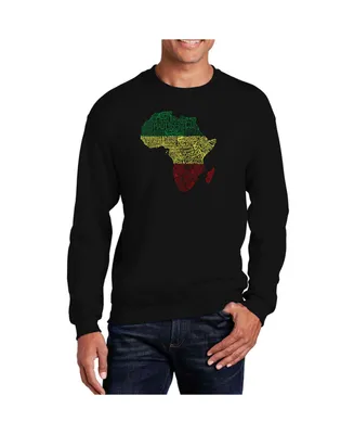 La Pop Art Men's Word Countries Africa Crewneck Sweatshirt
