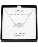 Diamond Mom Pendant Necklace (1/20 ct. t.w.) in Sterling Silver, 16" + 2" extender