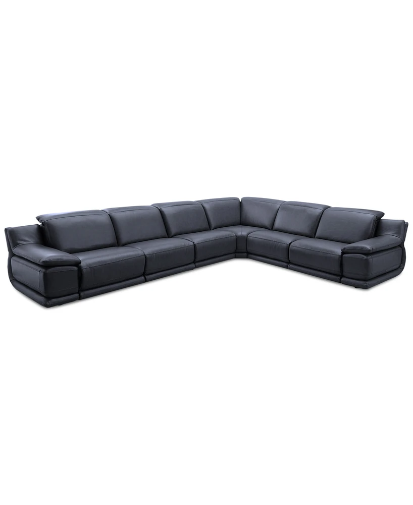 Daisley -Pc. Leather "L" Shaped Sectional Sofa with Power Recliners