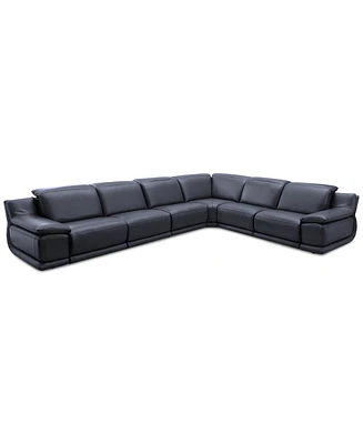 Daisley -Pc. Leather "L" Shaped Sectional Sofa with Power Recliners