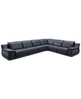 Daisley -Pc. Leather "L" Shaped Sectional Sofa with Power Recliners