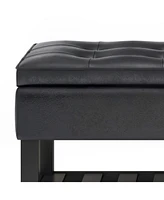 Simpli Home Cosmopolitan Storage Ottoman Bench with Open Bottom