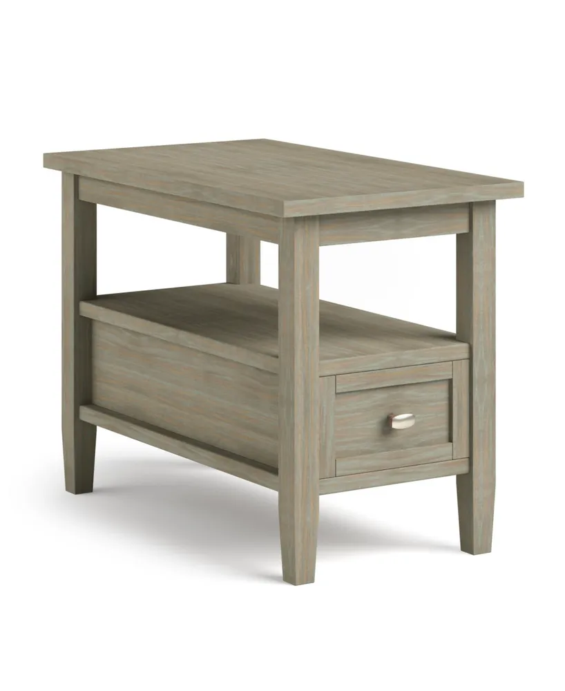 Simpli Home Warm Shaker Solid Wood Narrow Side Table