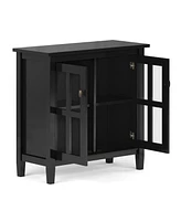 Simpli Home Warm Shaker Solid Wood Low Storage Cabinet