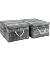 Sorbus Wooden Pattern Storage Box, Set of 2