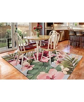 Liora Manne' Marina Tropical Floral Multi 6'6" x 9'4" Outdoor Area Rug