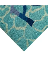 Liora Manne' Natura This Way To The Pool Water Aqua 2' x 3' Outdoor Area Rug