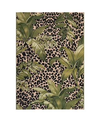 Liora Manne' Marina Safari Green 4'10" x 7'6" Outdoor Area Rug