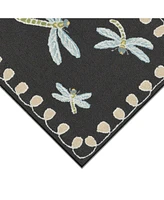 Liora Manne' Frontporch Dragonfly Black and Gray 3'6" x 5'6" Outdoor Area Rug