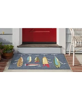 Liora Manne' Frontporch Playing Hooky Black and Gray 2' x 3' Outdoor Area Rug