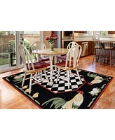 Liora Manne' Frontporch Rooster Black and Gray 5' x 7'6" Outdoor Area Rug