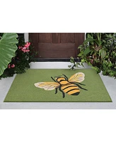 Liora Manne' Frontporch Bee Green 2'6" x 4' Outdoor Area Rug