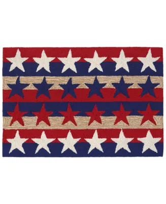 Liora Manne' Frontporch Stars and Stripes Red 1'8" x 2'6" Outdoor Area Rug