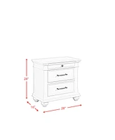 Picket House Furnishings Brooks 3-Drawer Nightstand with Usb Ports