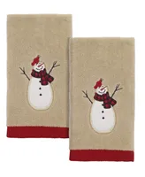 Avanti Snowman Gathering Holiday 2-Pc. Fingertip Towel Set, 11" x 16"