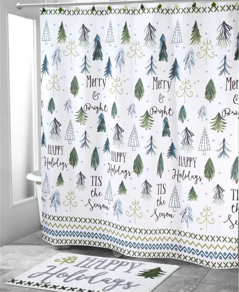 Avanti Christmas Trees Holiday Printed Shower Curtain, 72" x 72"