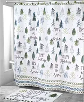 Avanti Christmas Trees Holiday Printed Shower Curtain, 72" x 72"