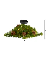 Nearly Natural Christmas Pine Candelabrum with 35 Lights and Pine Cones