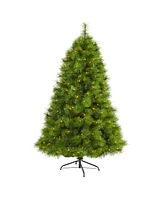 Nearly Natural Scotch Pine Artificial Christmas Tree with 300 Clear Led Lights