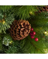 Nearly Natural Montana Mixed Pine Artificial Christmas Tree with Pine Cones