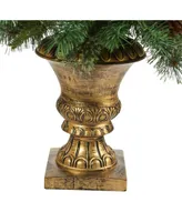 Nearly Natural Pine, Pinecone and Berries Artificial Christmas Tree in Decorative Urn