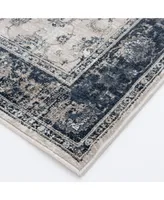 Portland Textiles Alexia Oriel Bone 2' x 7' Runner Rug