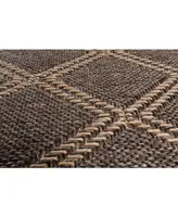 Portland Textiles Palermo Diamond Brown 6'7" x 9'6" Outdoor Area Rug