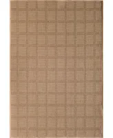 Portland Textiles Napoli Regular Plaid Tan 5'3" x 7'7" Outdoor Area Rug