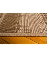 Portland Textiles Napoli Large Stripe Brown 6'7" x 9'6" Outdoor Area Rug