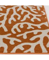 Portland Textiles Tropicana Allover Coral Orange 5' x 7'3" Outdoor Area Rug