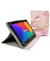 Linsay New 10.1" Tablet with Pink Glaze Marble Case with Super Screen 1280x800 Ips Quad Core 2GB Ram 64GB Android 13