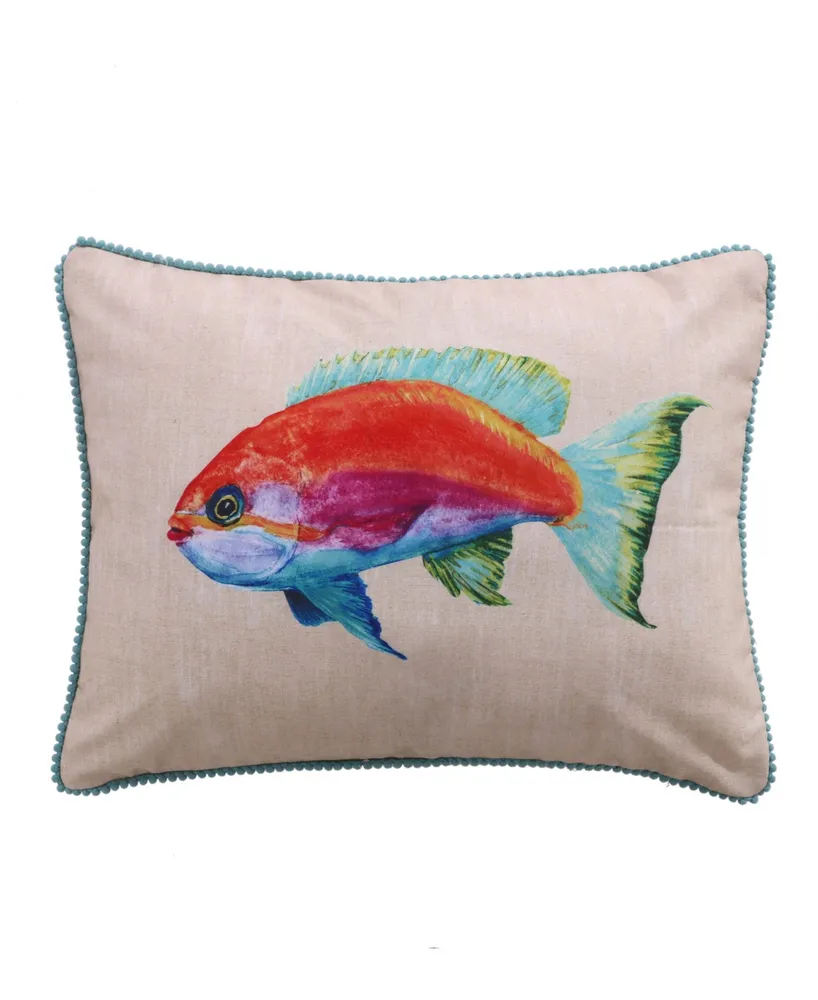 Levtex Beach Walk Colored Fish Decorative Pillow, 14" x 18"