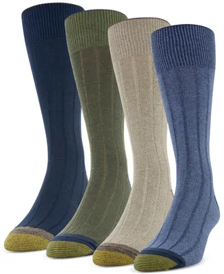 Men's 4-Pack Casual Rib Crew Socks, Created for Macy's