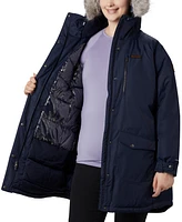 Columbia Plus Size Suttle Mountain Hooded Faux-Fur-Trim Long Insulated Coat