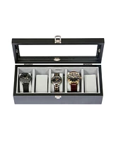 Mele Co. Tate Glass Top Wooden Watch Box in Java Finish