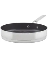 KitchenAid 3-Ply Base Stainless Steel Nonstick Induction Stovetop Grill Pan, 10.25", Brushed Stainless Steel