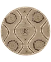 Martha Stewart Collection Ogee Dot MSR4532B Tan 4' x 4' Round Area Rug