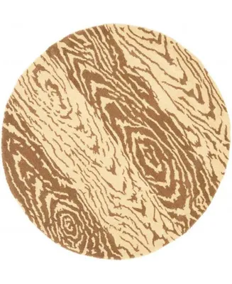 Martha Stewart Collection Layered Faux Bois MSR4534A Brown 8' x 8' Round Area Rug